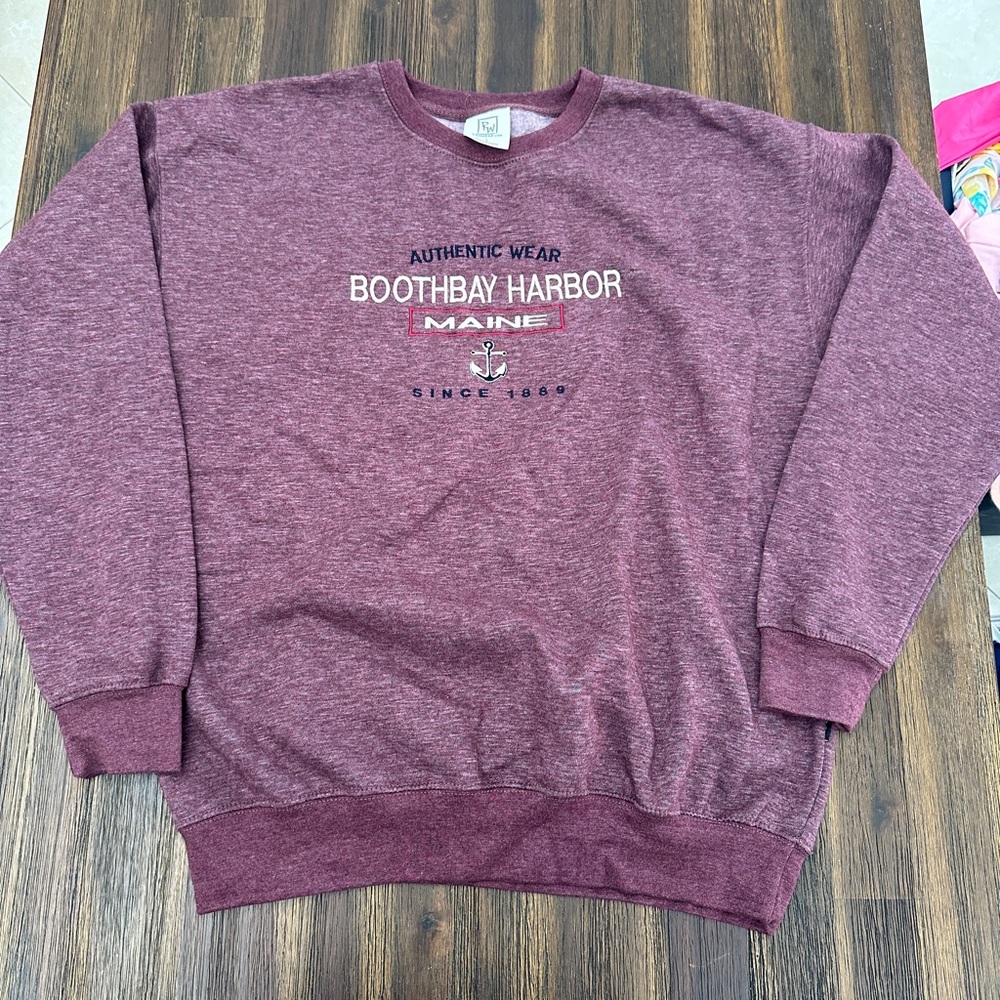 Boothbay  Harbor  Sweatshirt Size Large Brown By RAGWEAR since 1889